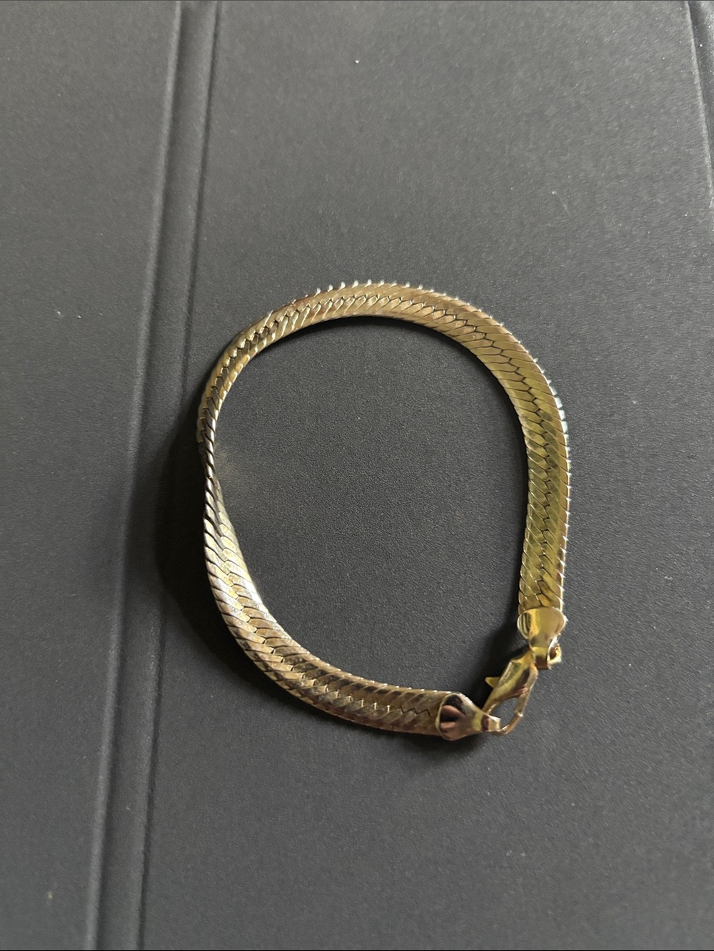 Silver Tone Herringbone Link Bracelet